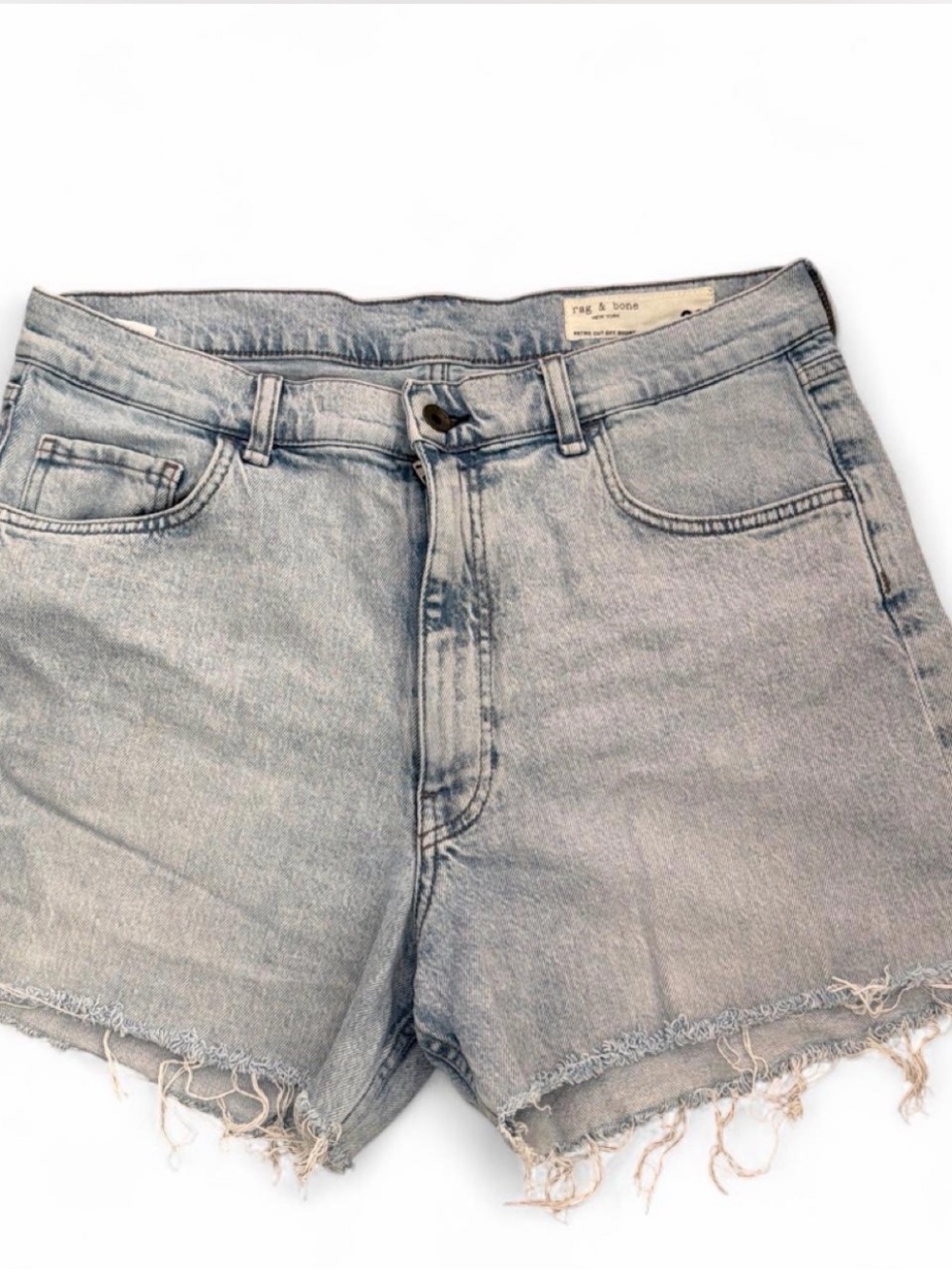 rag & bone Washed Light Blue Denim Cutoff Shorts
